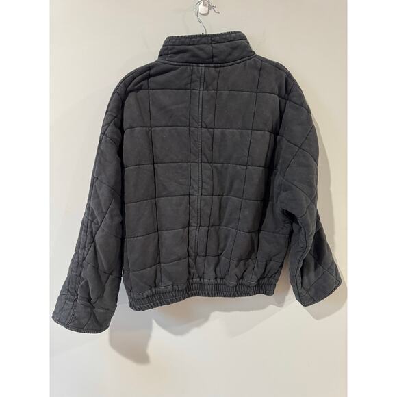 Free People Dolman Quilted Jacket Black Size M Oversized Bomber - Picture 5 of 6